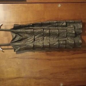 Bronze tiered beaded formal gown 22W MOB mother of the bride